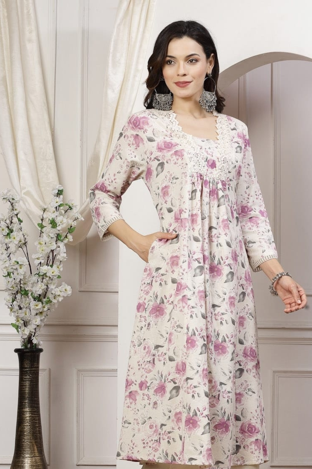 Elegant White Cotton Kurta Set